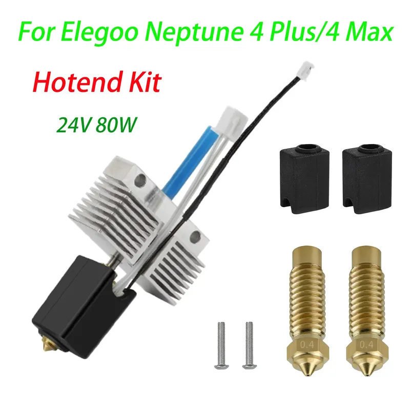 Hotend Kit Messing 24V 80W Thermistor Heizblock für Elegoo Neptune