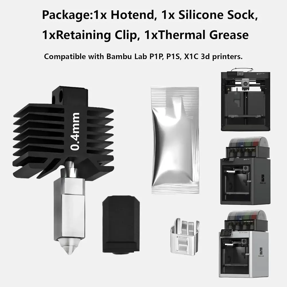 Hotend-Kit mit gehärteter Düse für Bambu Lab X1 P1