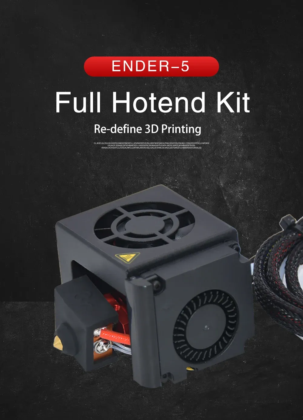 Hotend-Kit montiert für Ender 5 mit 0,4mm Düse und Kabel