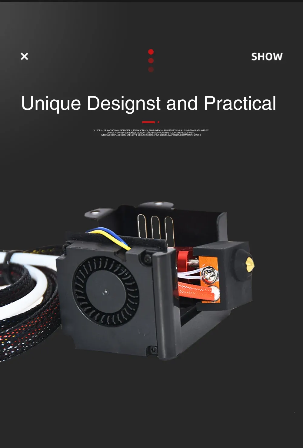 Hotend-Kit montiert für Ender 5 mit 0,4mm Düse und Kabel