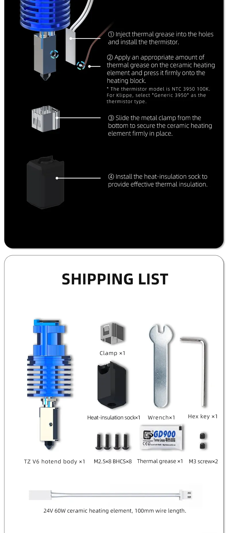 Hotend-Kit V6 High Speed für Voron Prusa 3D Drucker Extruder