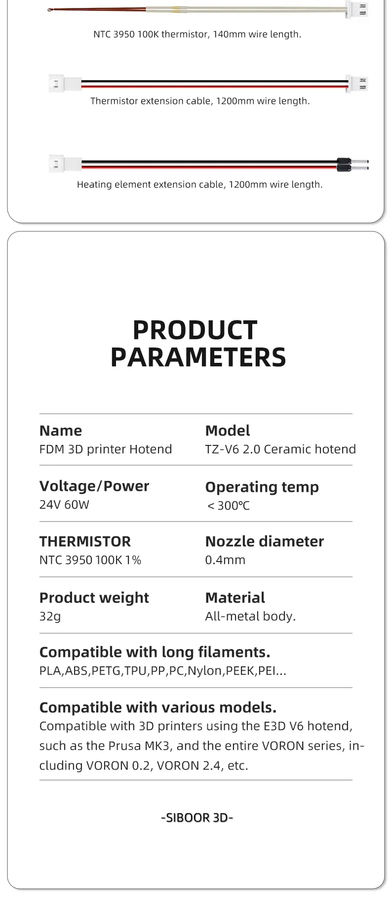 Hotend-Kit V6 High Speed für Voron Prusa 3D Drucker Extruder