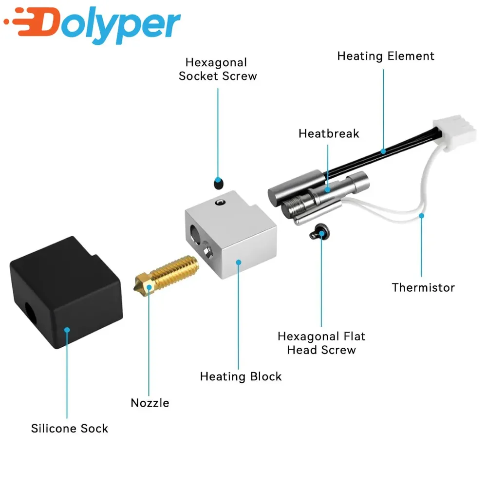 Hotend mit Bimetall-Heatbreak und Messingdüse für Kobra S1/S1 Combo