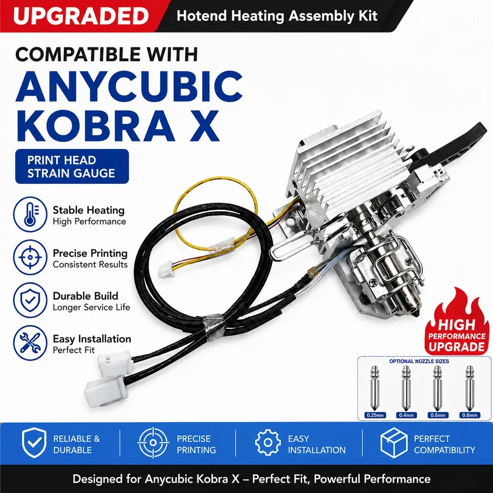 Hotend Montagekit für Anycubic Kobra X mit Düsen 0,25 bis 0,8 mm