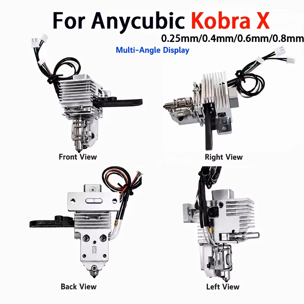 Hotend Montagekit für Anycubic Kobra X mit Düsen 0,25 bis 0,8 mm