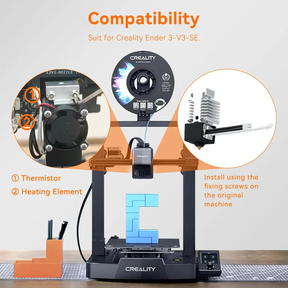 Hotend Update Kit Ender 3 V3 SE Bimetallischer Hals Hochtemperatur