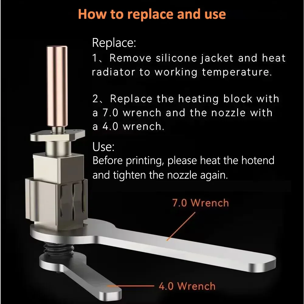Hotend Upgrade Kit Bimetall gehärtete Düse für Bambu P1P X1