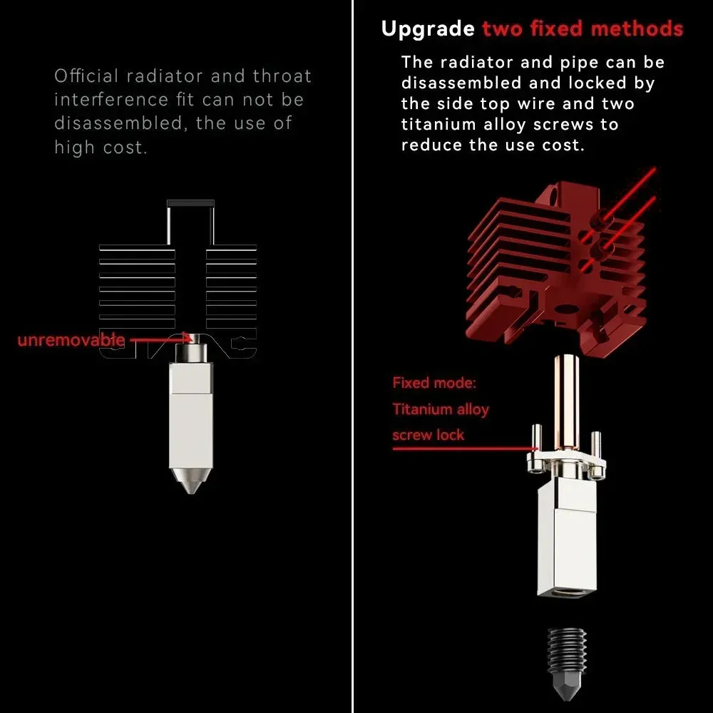 Hotend Upgrade Kit Bimetall gehärtete Düse für Bambu P1P X1