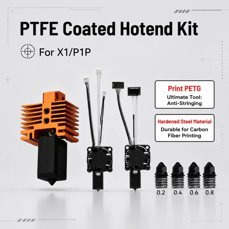 Hotend Upgrade Kit PTEF gehärtete Düse für Bambulab X1 P1P