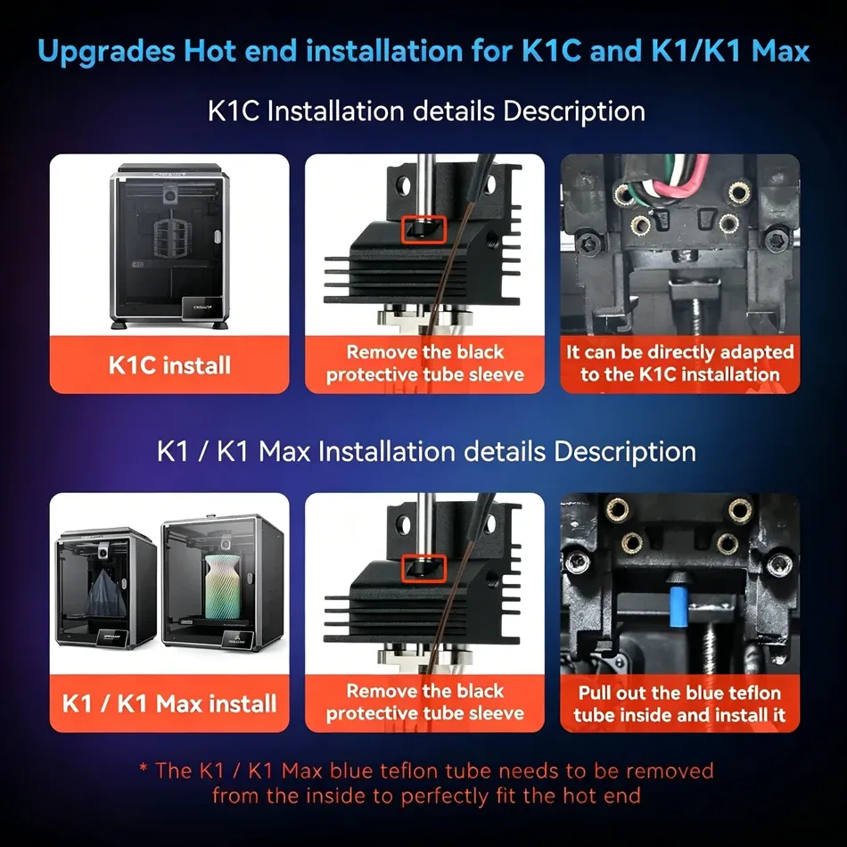Hotend-Upgrade Kühlkörper mit Keramik-Heizblock für Creality K1/K1C/K1 Max