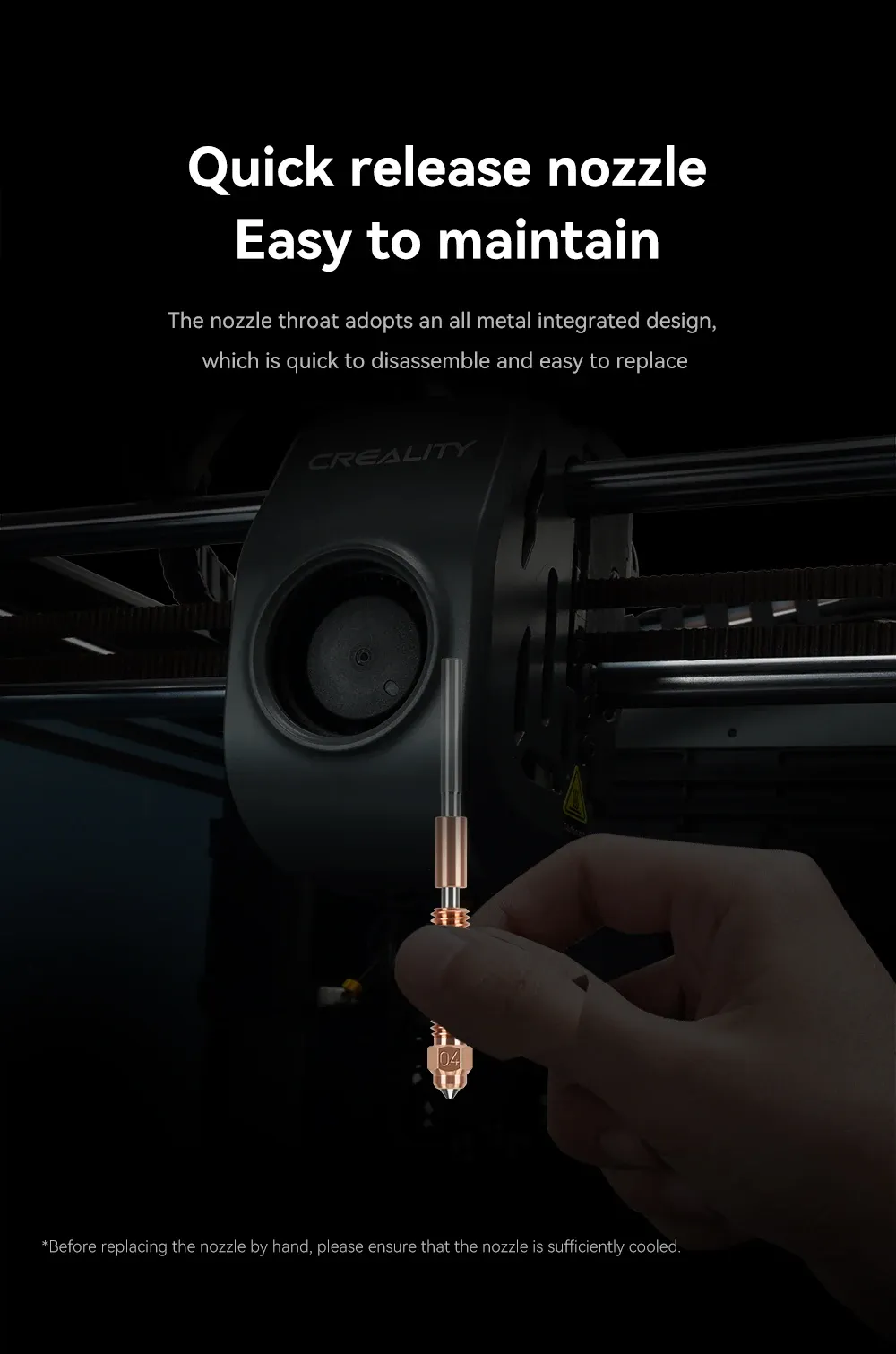 K1c Düse K1 Max Gehärtete Stahldüse Bimetall Heatbreak für Ender 3 V3