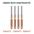 K1C Düsen-Set aus gehärtetem Stahl 0,2 bis 0,8 mm – Farbe Adapter Nozzle Kit