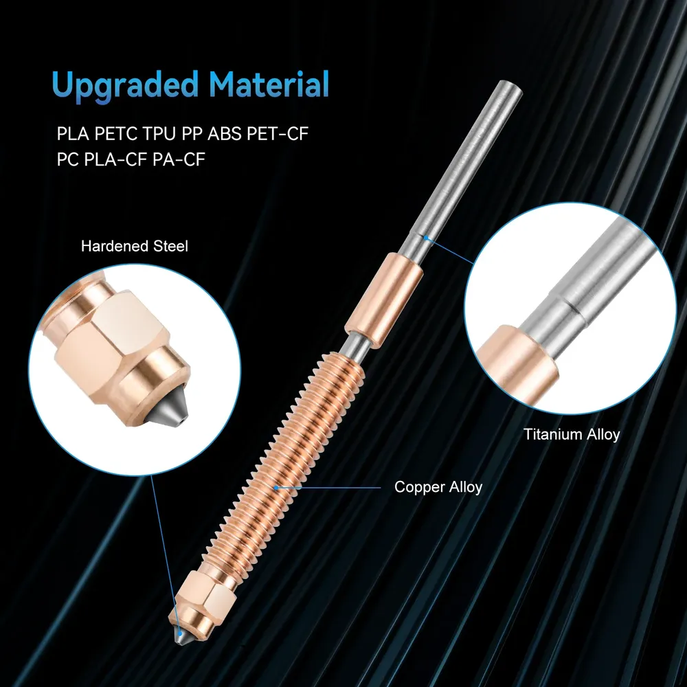 K2 Plus Düse aus Kupferlegierung und Stahl 0,2 bis 0,8 mm