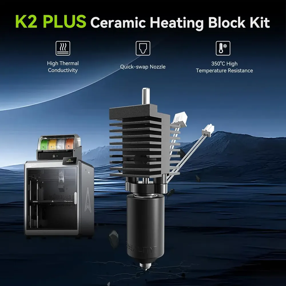 K2 Plus Hotend-Zubehörset mit Keramik-Heizblock und Ganzmetall-Konstruktion