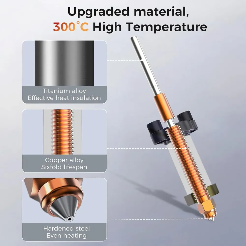 Keramik-Heizblock-Kit 300 ℃ Vollmetall-Extruder für Creality K2/K2 Pro/K2 Plus