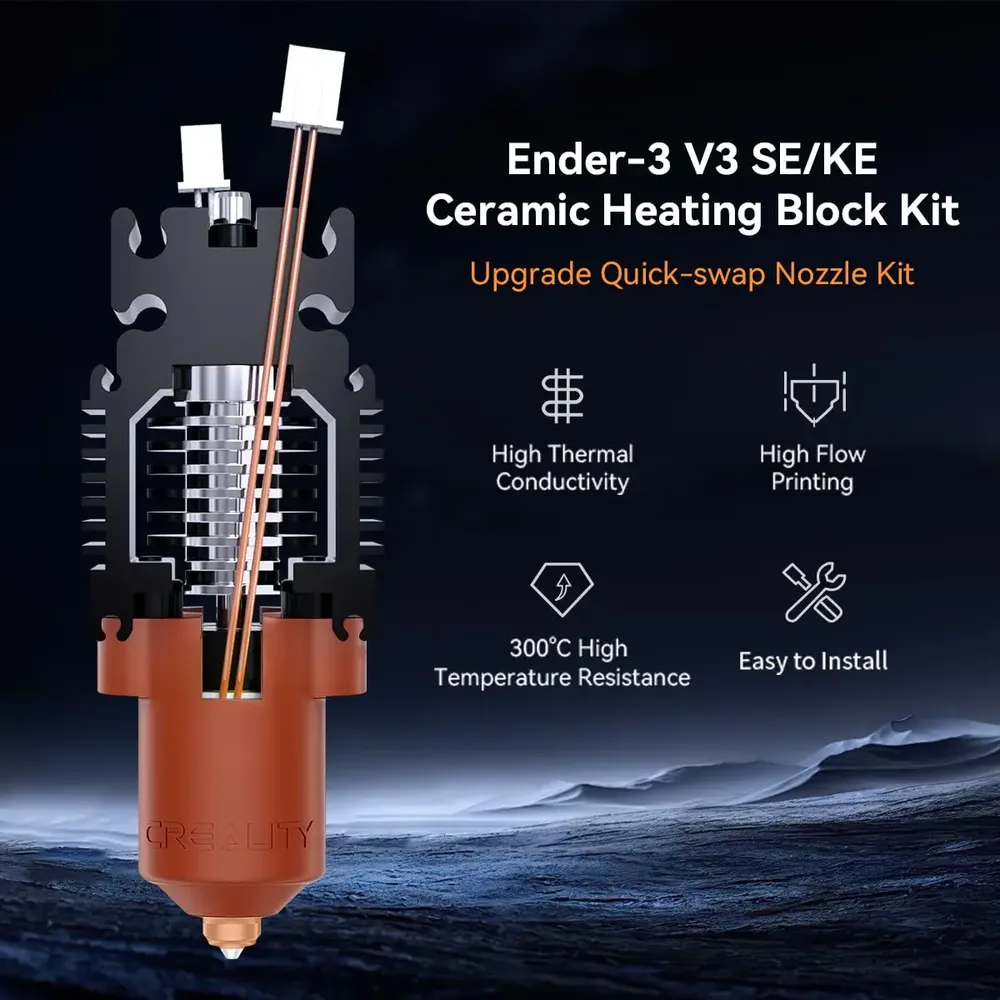 Keramik-Heizblock-Kit für Creality Ender 3 V3 SE/KE