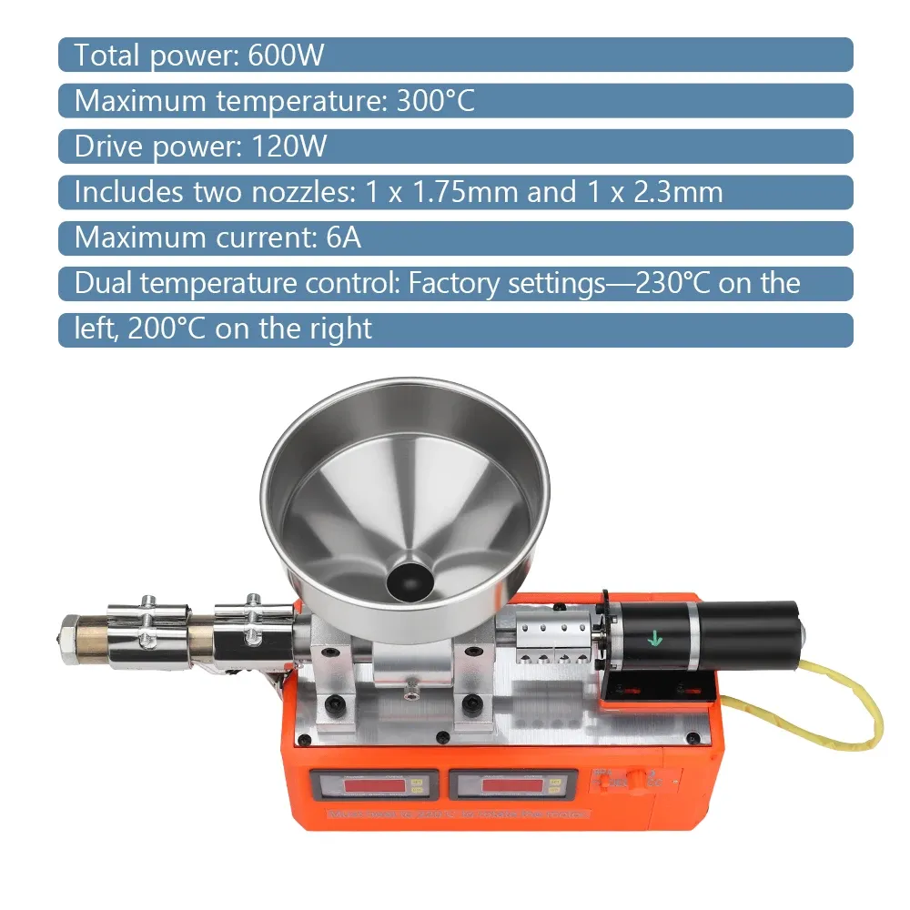 Labor-Extruder für Filament 1,75 bis 2,3 mm
