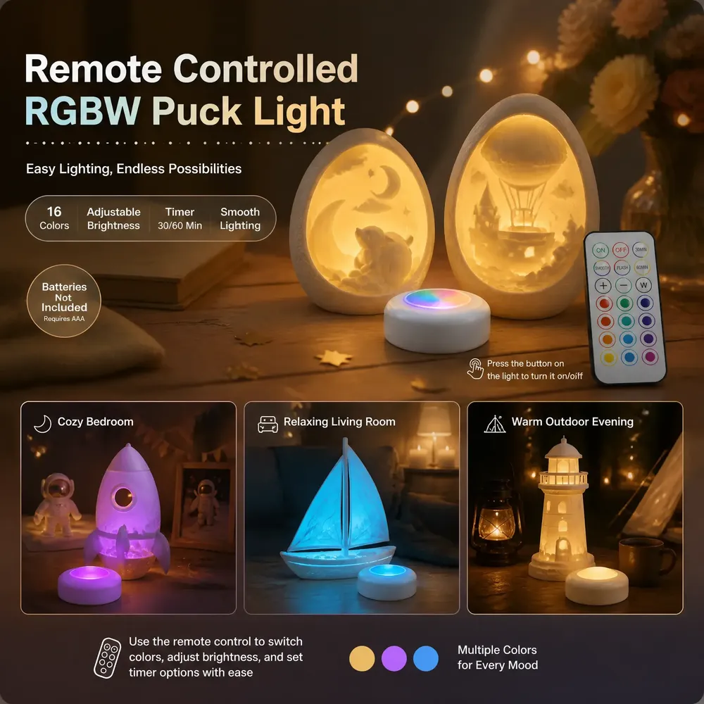 LED Lampen Set RGBW 16 Farben für Bambu Lab Puck Lights