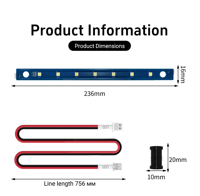 LED Lichtleiste 24V 5000K für Flashforge Adventurer 5M