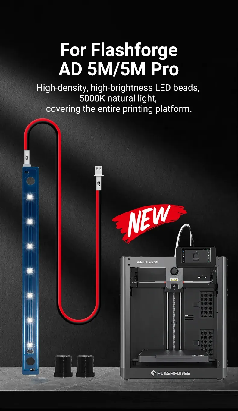 LED Lichtleiste 24V 5000K für Flashforge Adventurer 5M