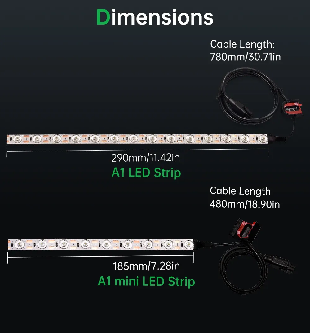 LED Lichtleisten Kit hohe Helligkeit für Bambulab A1 P1 X1