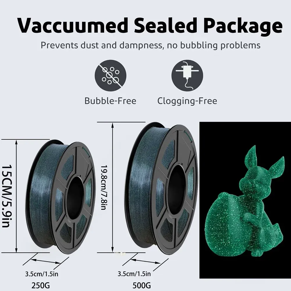 Leuchtendes PLA Filament 1,75 mm im Dunkeln leuchtend 250 g bis 1 kg