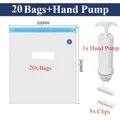Luftpumpe elektrisch USB wiederaufladbar für Vakuumbeutel – Farbe 20 Bags-Manual Pump