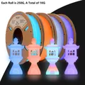Luminous PLA Filament 1,75 mm leuchtet im Dunkeln 1 kg – Farbe 4 Rolls B