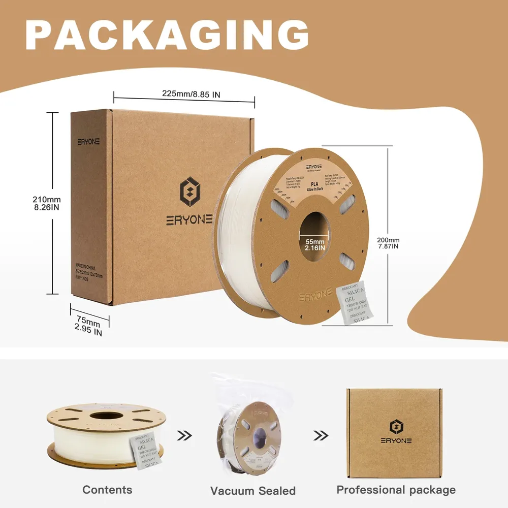 Luminous PLA Filament 1,75 mm leuchtet im Dunkeln 1 kg