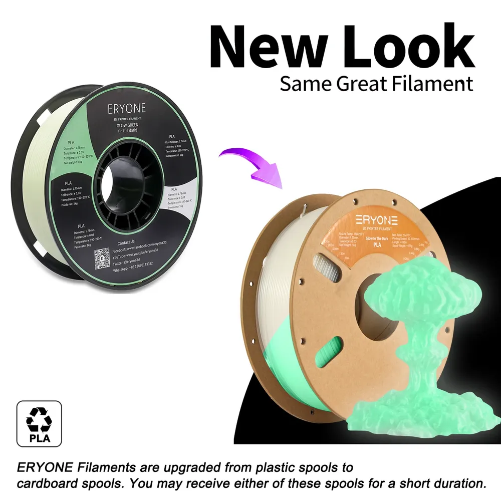 Luminous PLA Filament 1,75 mm leuchtet im Dunkeln 1 kg