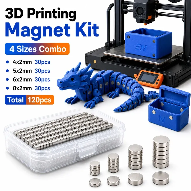 Magnete Neodym 4 Größen 120 Stück für Bambu Lab DIY