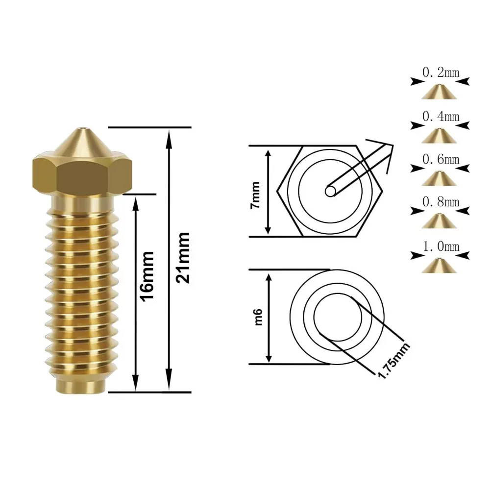 Messing Düse 0,4 mm für Anycubic Kobra 2 Serie 10er oder 20er Set