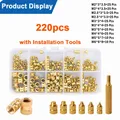 Messing Muttern M2-M6 200 bis 400 Stück mit Werkzeugen – Farbe 200pcs with Tools