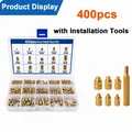 Messing Muttern M2-M6 200 bis 400 Stück mit Werkzeugen – Farbe 400PCS with Tools