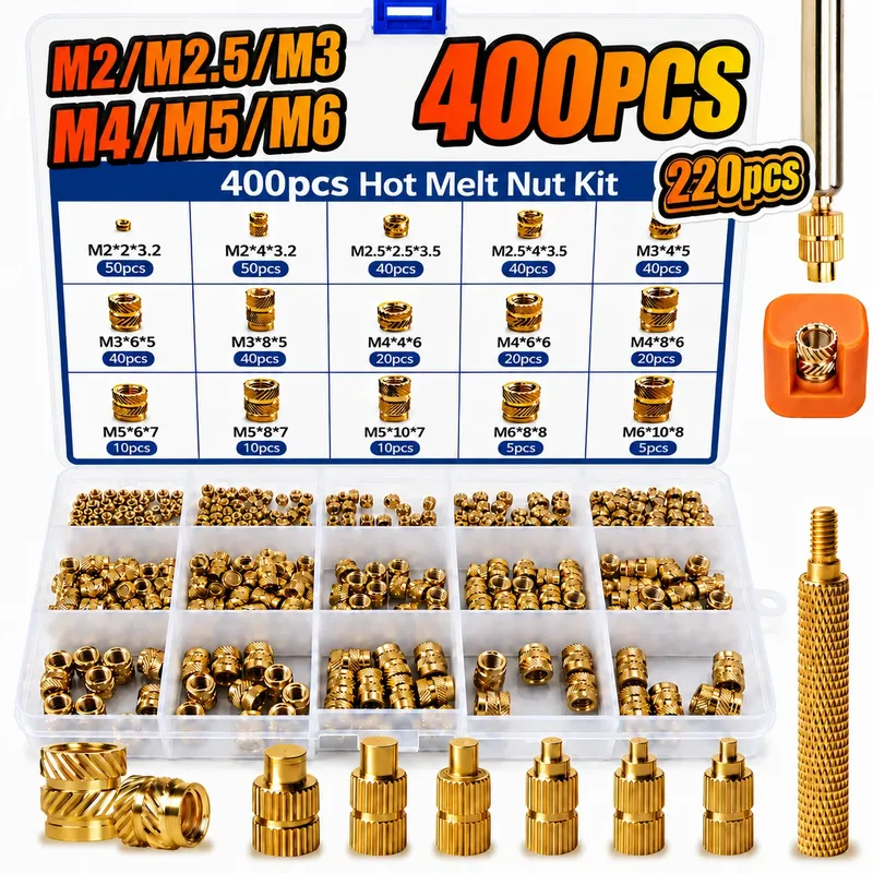 Messing Muttern M2-M6 200 bis 400 Stück mit Werkzeugen