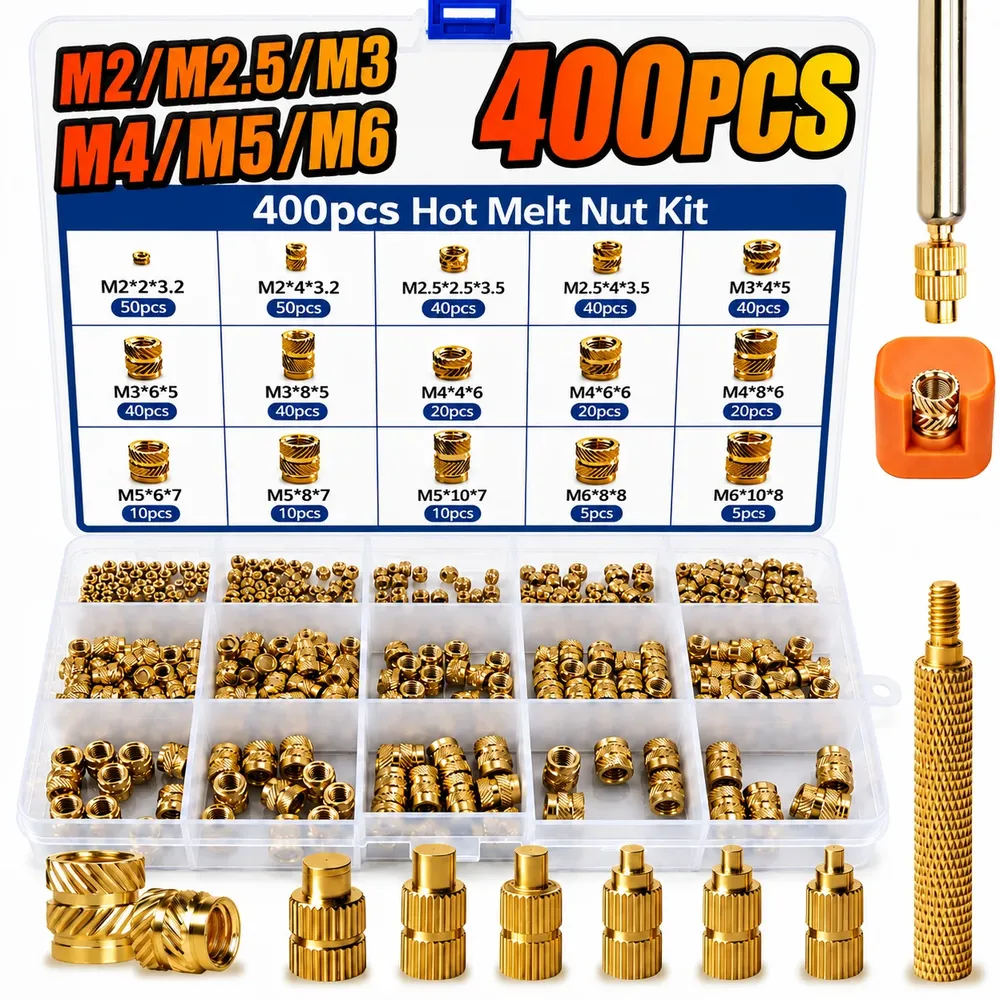 Messing Muttern M2-M6 200 bis 400 Stück mit Werkzeugen