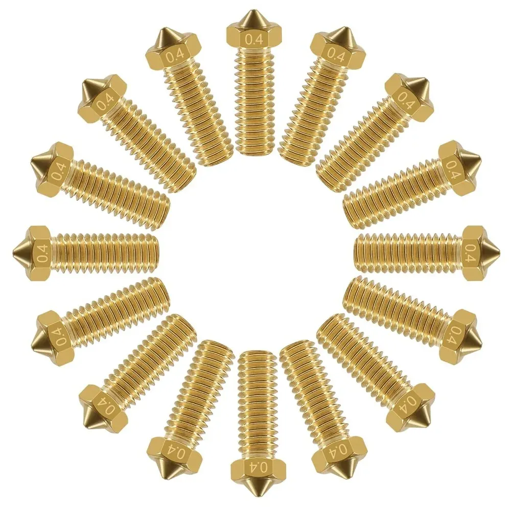 Messing Volcano Düse M6 für 1,75 mm Filament 0,2 bis 1,0 mm 20er Set