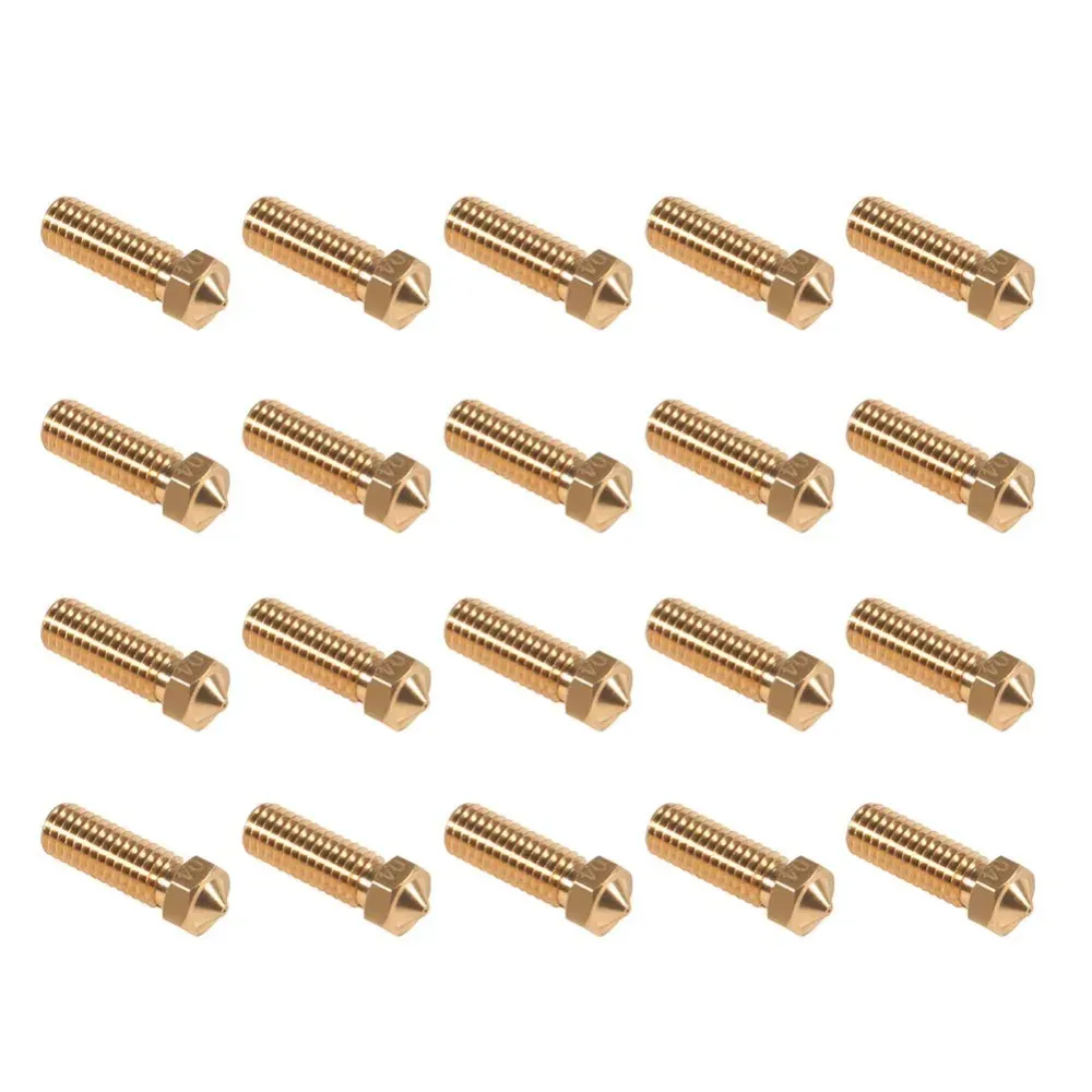 Messing Volcano Düse M6 für 1,75 mm Filament 0,2 bis 1,0 mm 20er Set