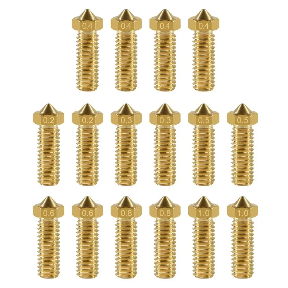 Messing Volcano Düse M6 für 1,75 mm Filament 0,2 bis 1,0 mm 20er Set