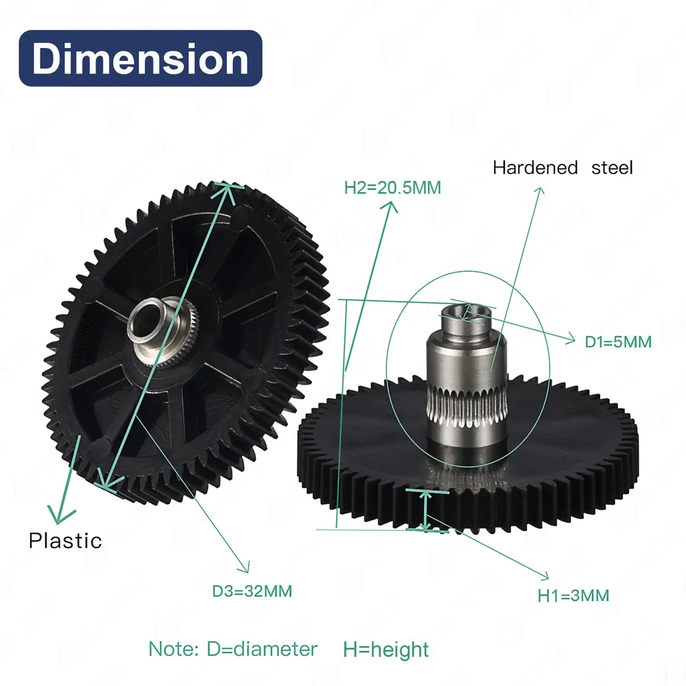 Metall-Extruder-Niveaugetriebe für Artillery Genius Sidewinder X1 X2
