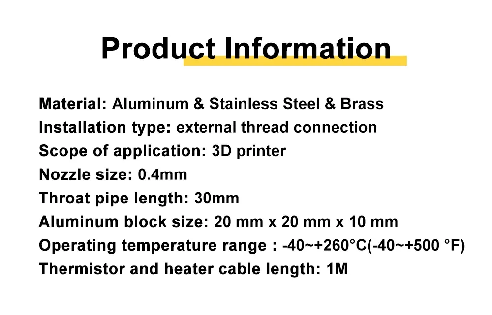 Metall J-Head Hotend Kit für Ender 3/CR10
