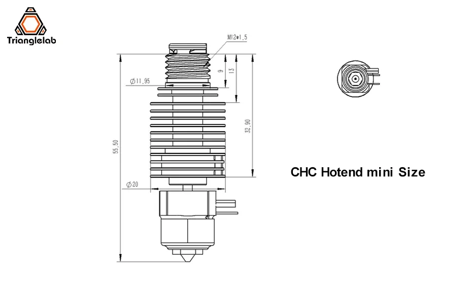 Mini CHC Hotend Keramik Heizkern 24V 40W Thermistor
