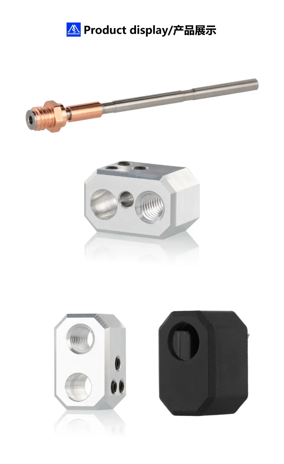 MK4 Hotend-Teile Titan Kupfer Heatbreak Throat Aluminium-Heizblock