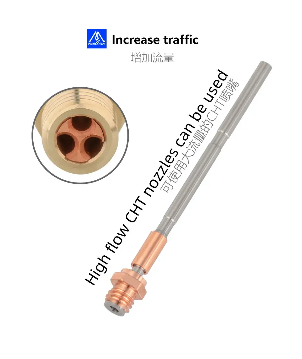 MK4 Hotend-Teile Titan Kupfer Heatbreak Throat Aluminium-Heizblock