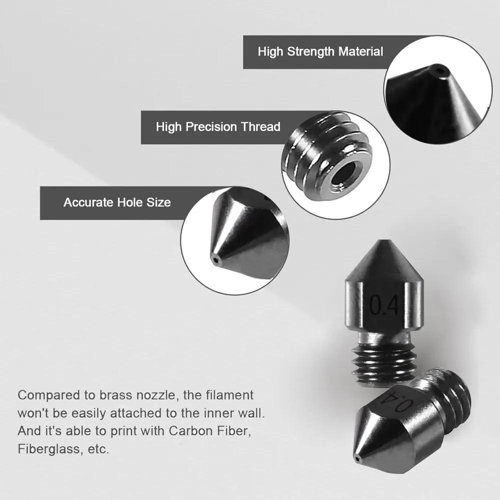 MK8 Düse gehärtete Stahldüse 0,4 mm für Creality Ender 3 Serie