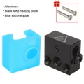 MK8 Heat Block Aluminium mit Silikonsocken für CR10/10S Ender 3 – Farbe Blau-Schwarzer Block