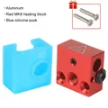 MK8 Heat Block Aluminium mit Silikonsocken für CR10/10S Ender 3 – Farbe Blau-Roter Wärmeblock