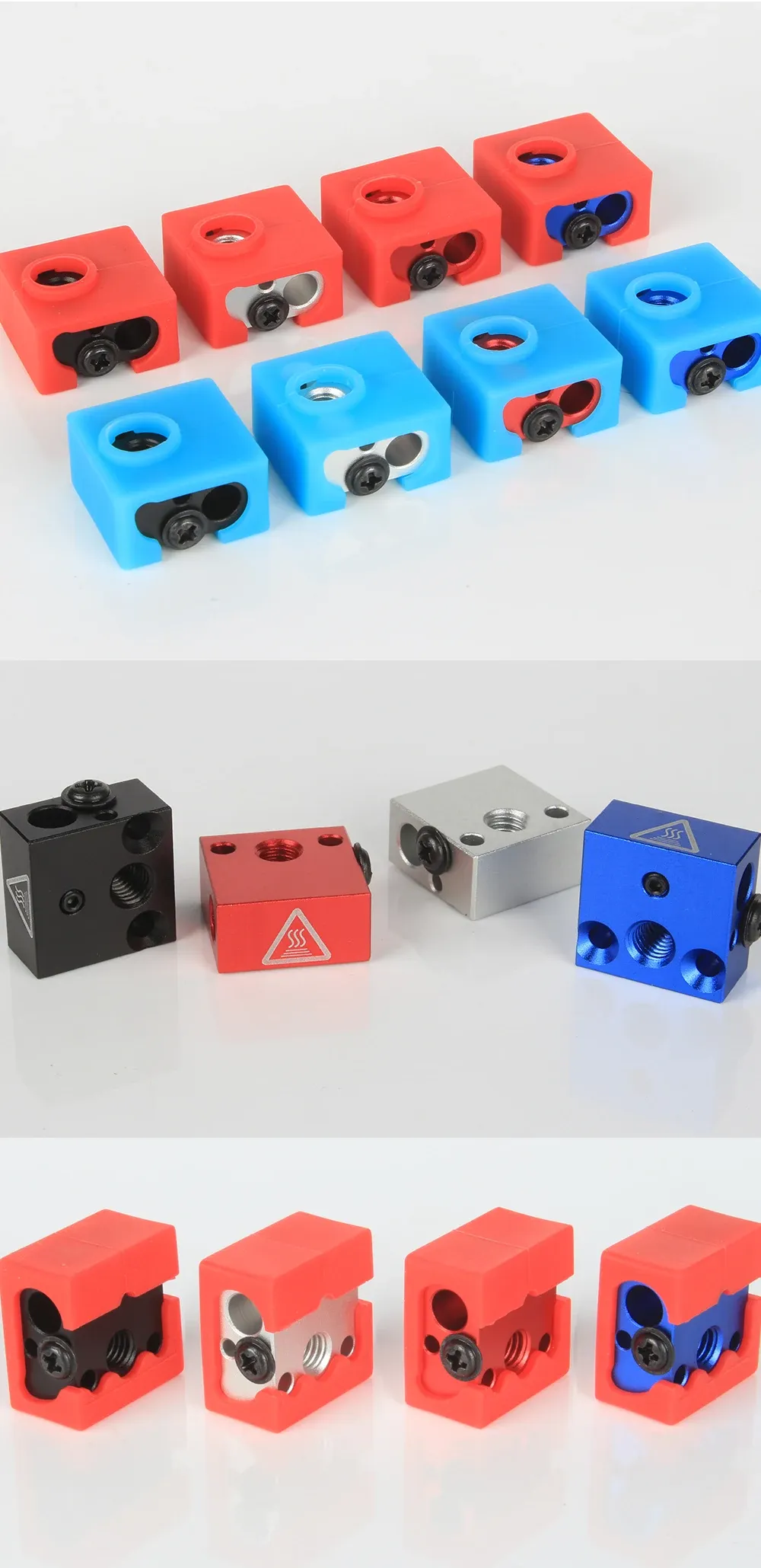 MK8 Heat Block Aluminium mit Silikonsocken für CR10/10S Ender 3