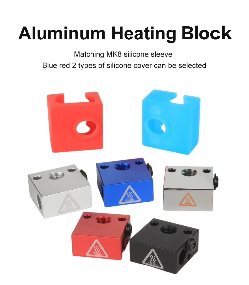 MK8 Heat Block Aluminium mit Silikonsocken für CR10/10S Ender 3