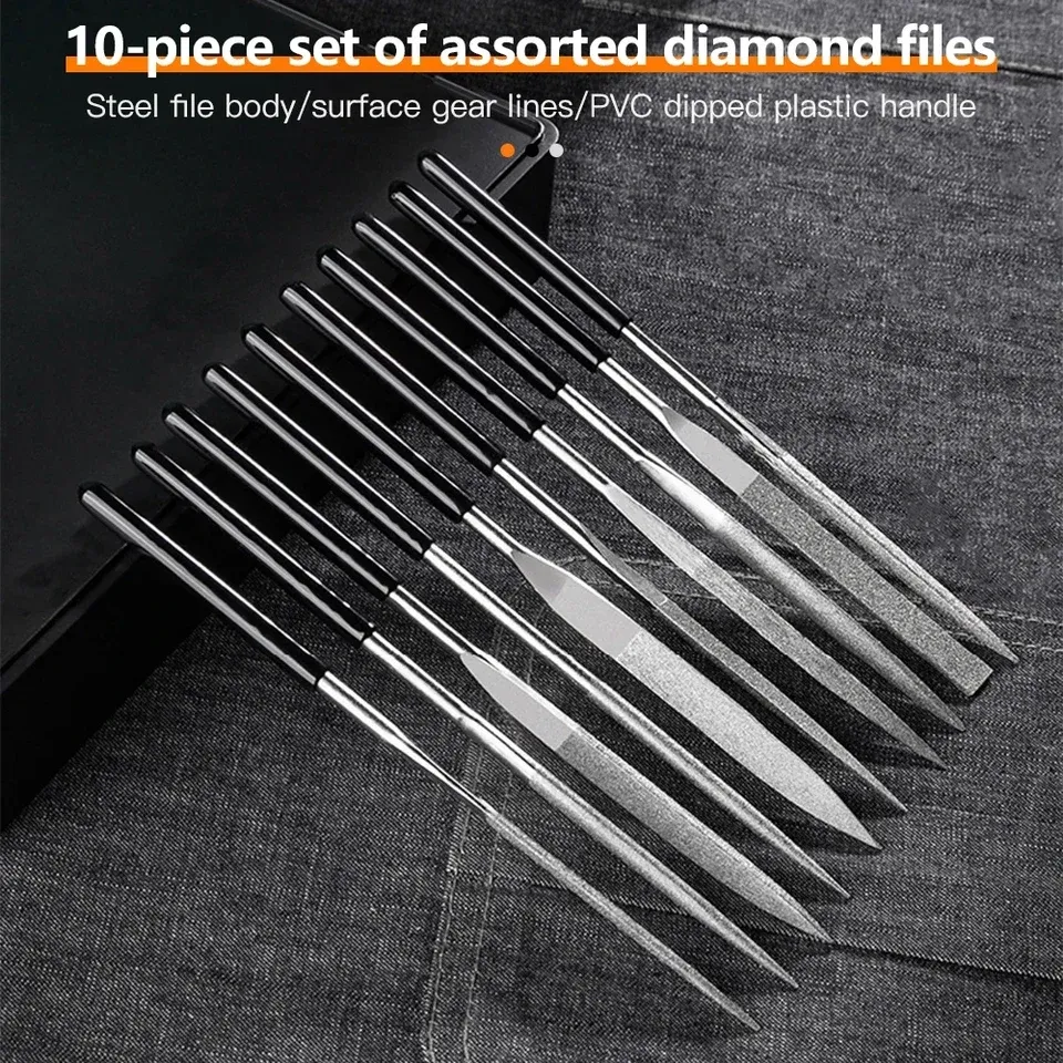 Nadelfeilen-Set 10 Stück 3x140mm Diamant Keramik Glas